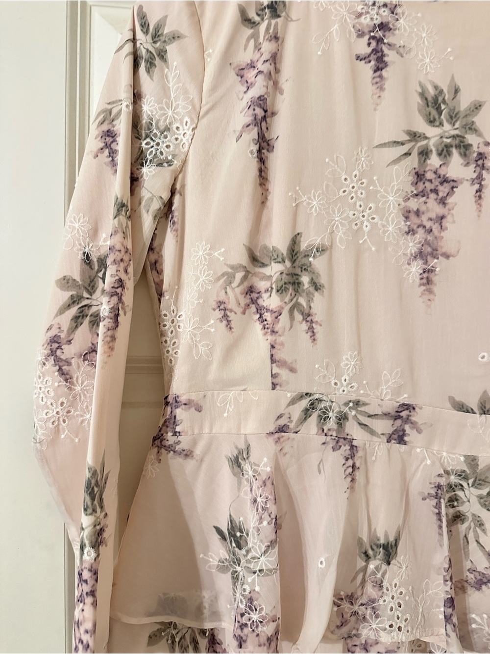 Dainty Jewells Cream Floral Tiered Peplum Maxi Dress - Picture 2 of 4